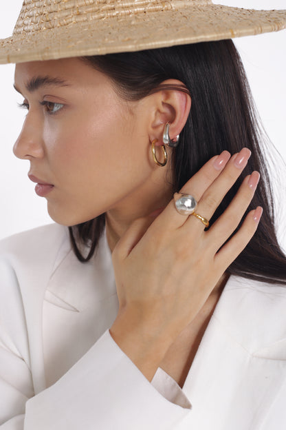 Podillia Ring Silver, Front Side Angle